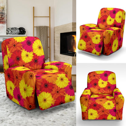 Gerberas Pattern Print Design GB05 Recliner Slipcover-JORJUNE.COM