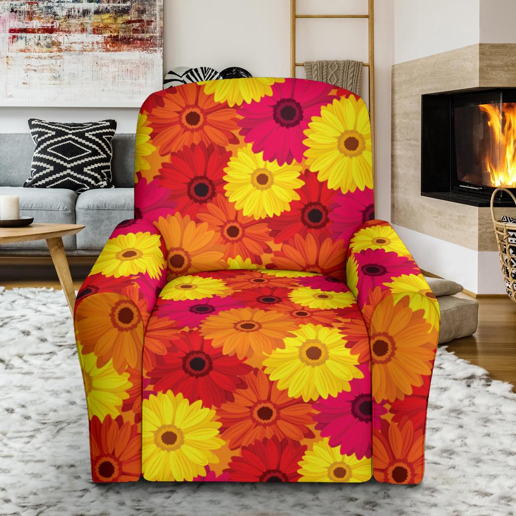 Gerberas Pattern Print Design GB05 Recliner Slipcover-JORJUNE.COM