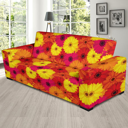 Gerberas Pattern Print Design GB05 Sofa Slipcover-JORJUNE.COM