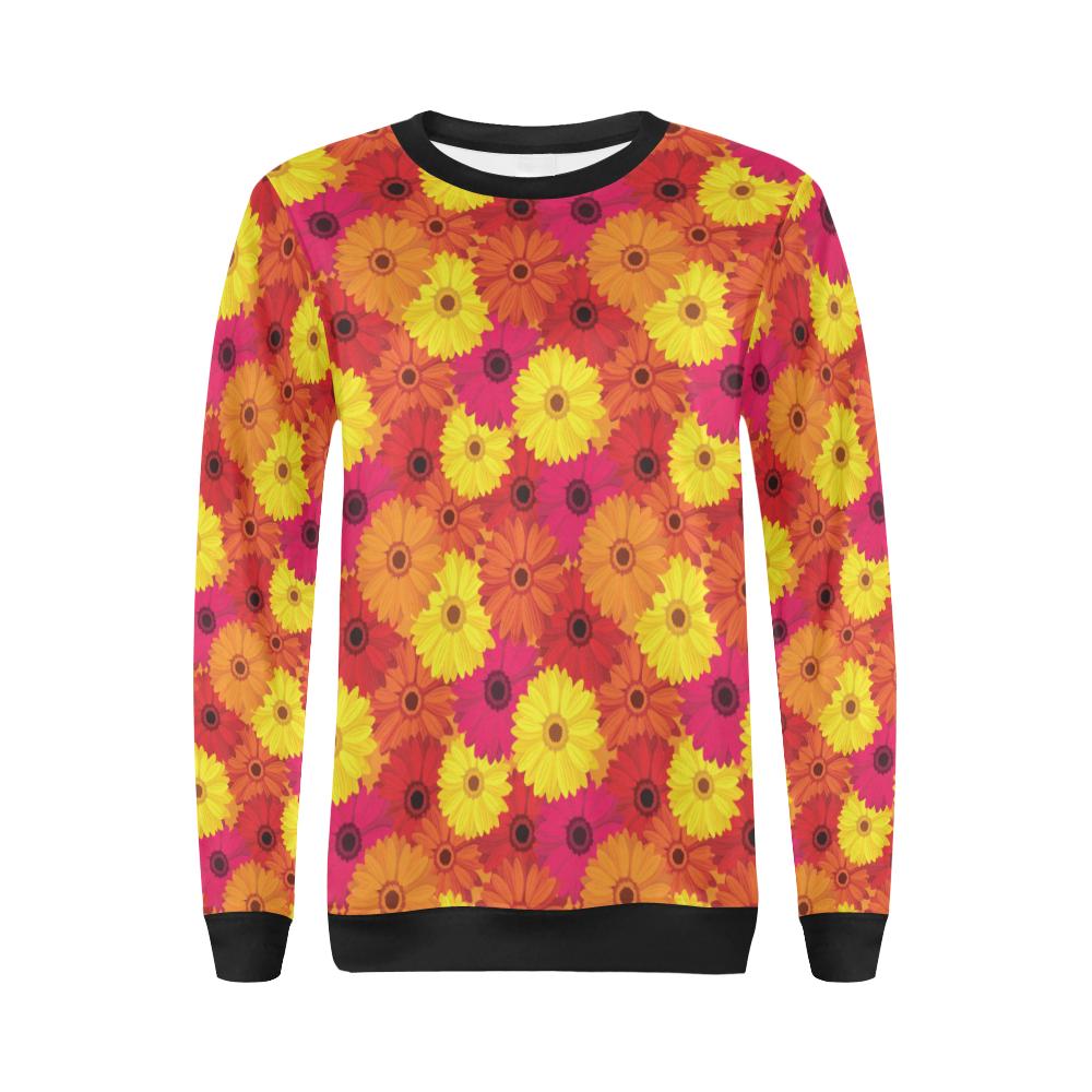 Gerberas Pattern Print Design GB05 Women Long Sleeve Sweatshirt-JorJune