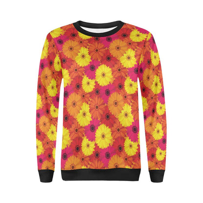 Gerberas Pattern Print Design GB05 Women Long Sleeve Sweatshirt-JorJune