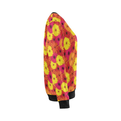 Gerberas Pattern Print Design GB05 Women Long Sleeve Sweatshirt-JorJune