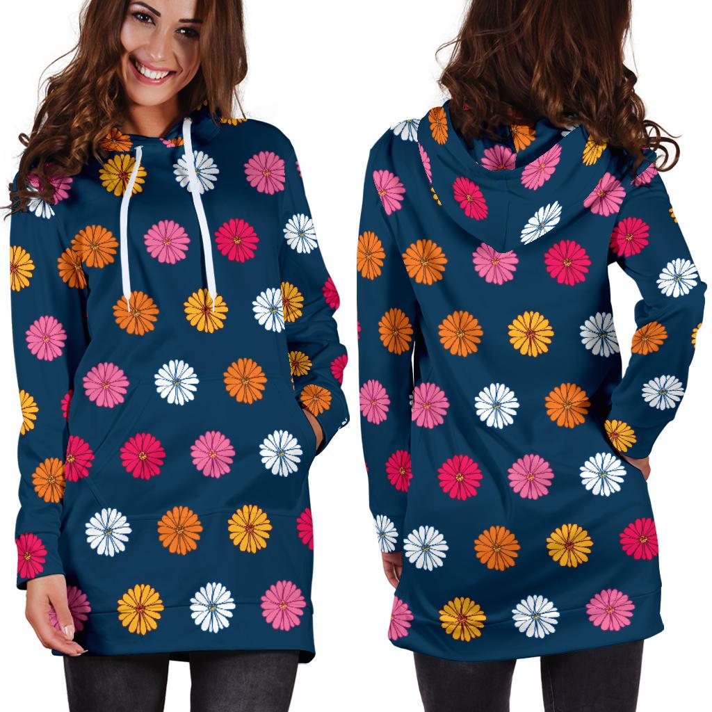 Gerberas Pattern Print Design GB06 Women Hoodie Dress