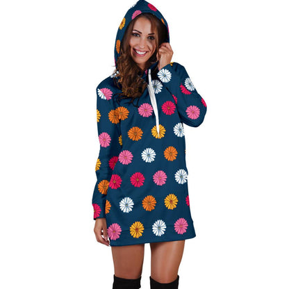 Gerberas Pattern Print Design GB06 Women Hoodie Dress