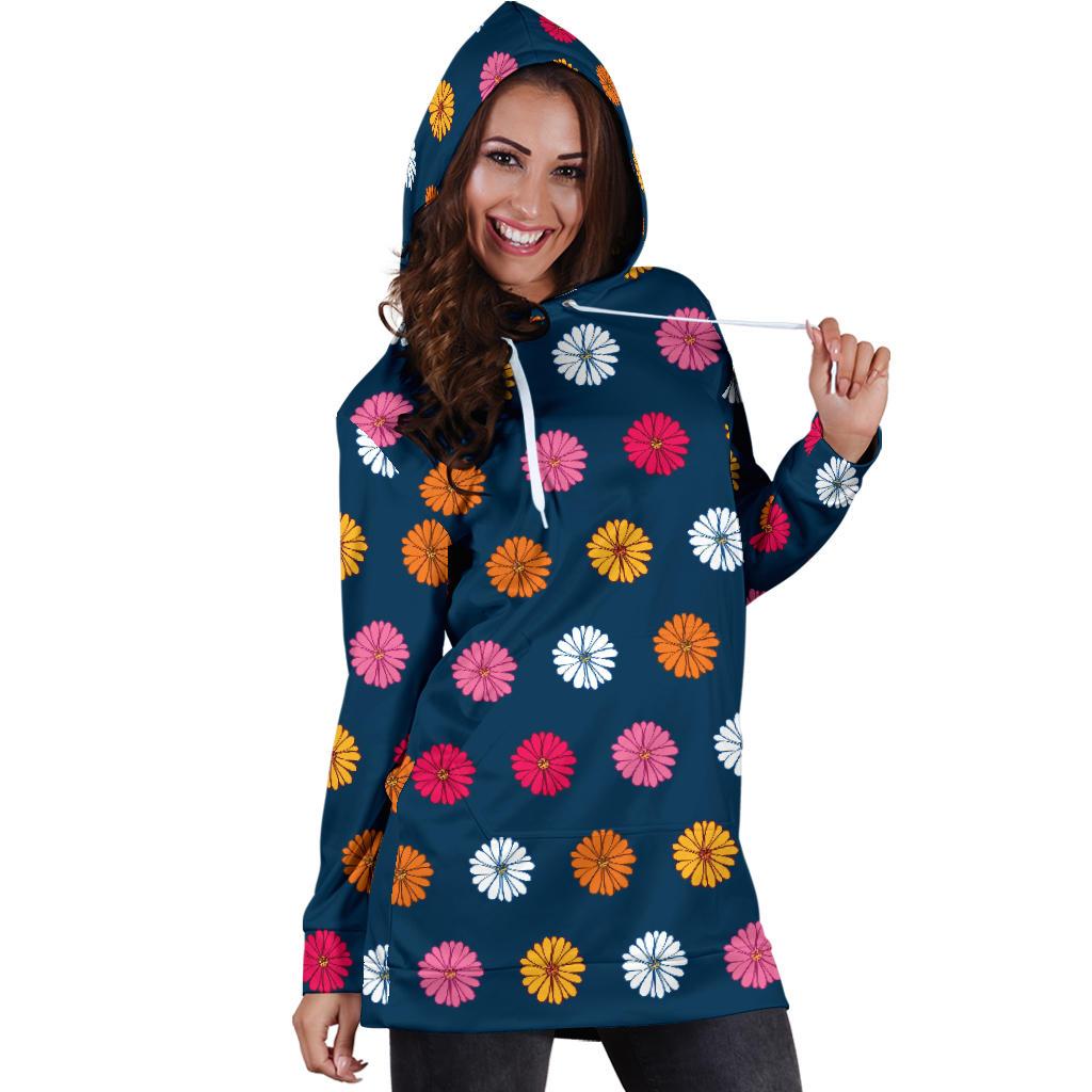 Gerberas Pattern Print Design GB06 Women Hoodie Dress