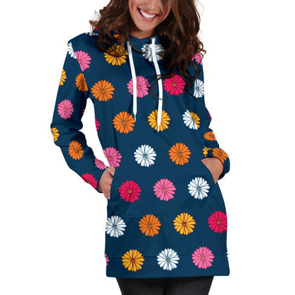 Gerberas Pattern Print Design GB06 Women Hoodie Dress