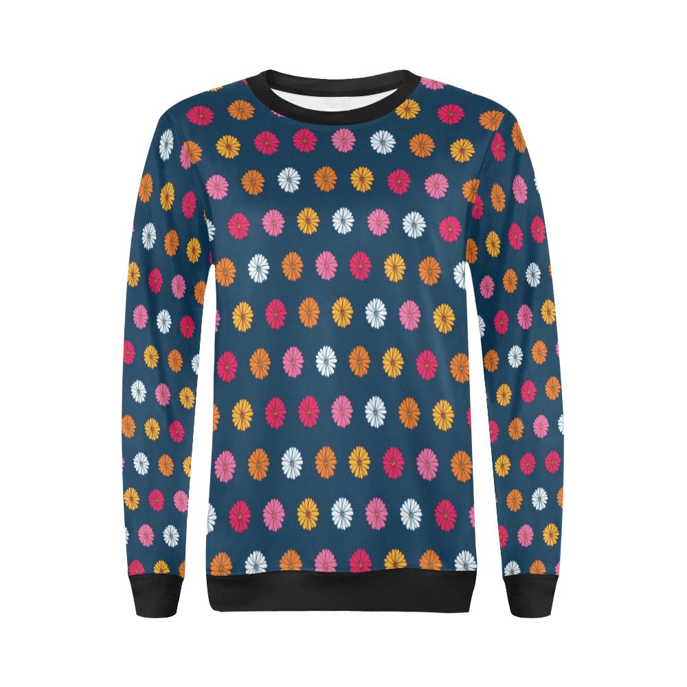 Gerberas Pattern Print Design GB06 Women Long Sleeve Sweatshirt-JorJune