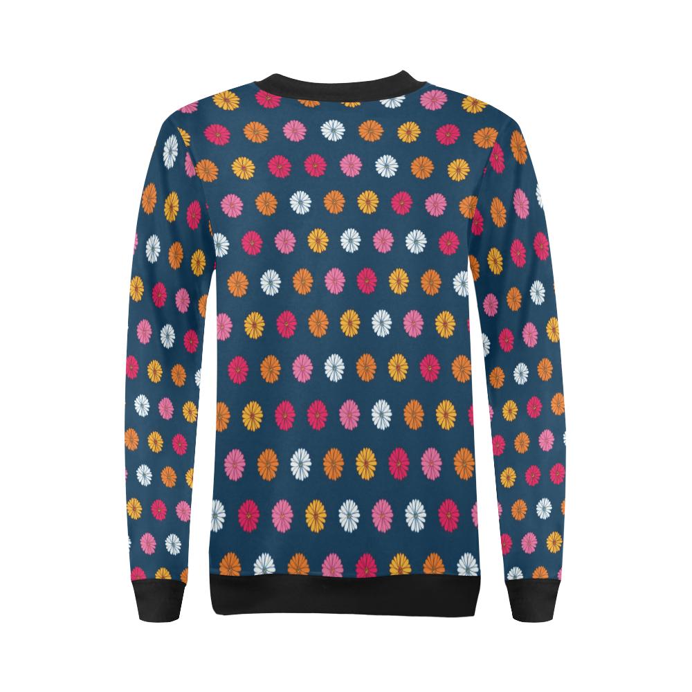 Gerberas Pattern Print Design GB06 Women Long Sleeve Sweatshirt-JorJune
