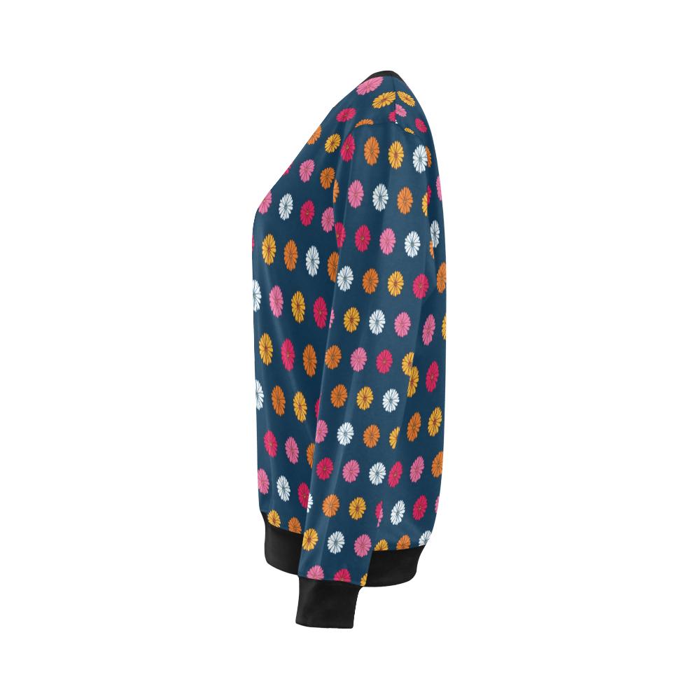 Gerberas Pattern Print Design GB06 Women Long Sleeve Sweatshirt-JorJune