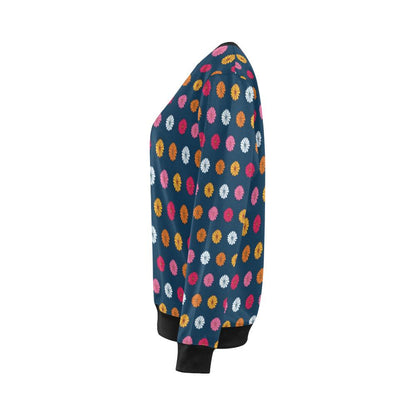 Gerberas Pattern Print Design GB06 Women Long Sleeve Sweatshirt-JorJune