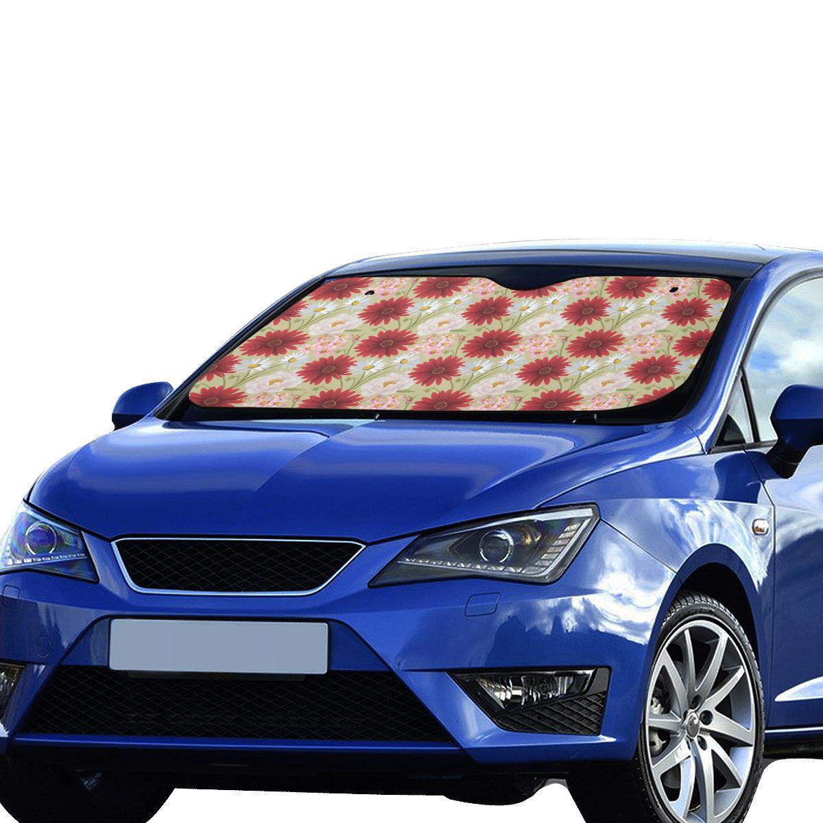 Gerberas Pattern Print Design GB07 Car Sun Shade-JorJune