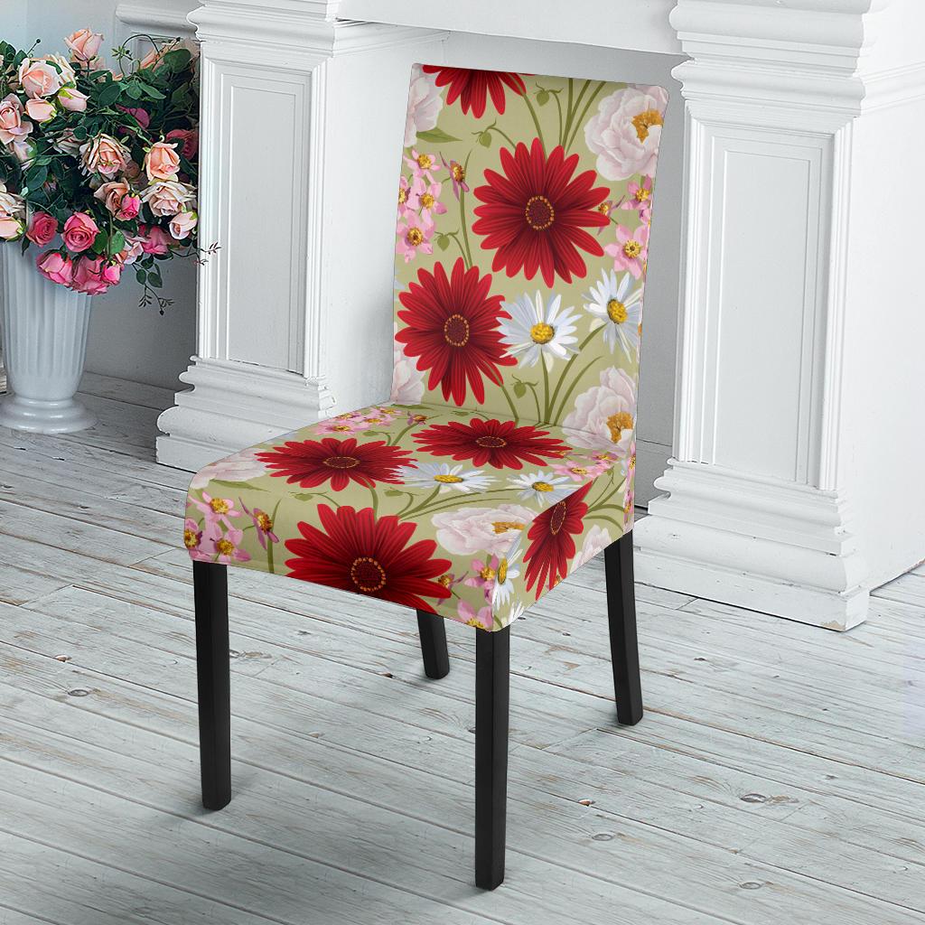 Gerberas Pattern Print Design GB07 Dining Chair Slipcover-JORJUNE.COM
