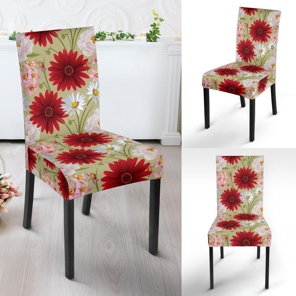 Gerberas Pattern Print Design GB07 Dining Chair Slipcover-JORJUNE.COM
