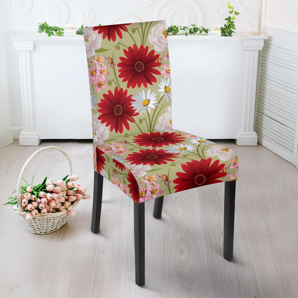 Gerberas Pattern Print Design GB07 Dining Chair Slipcover-JORJUNE.COM