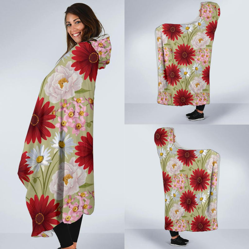 Gerberas Pattern Print Design GB07 Hooded Blanket-JORJUNE.COM