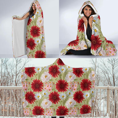 Gerberas Pattern Print Design GB07 Hooded Blanket-JORJUNE.COM