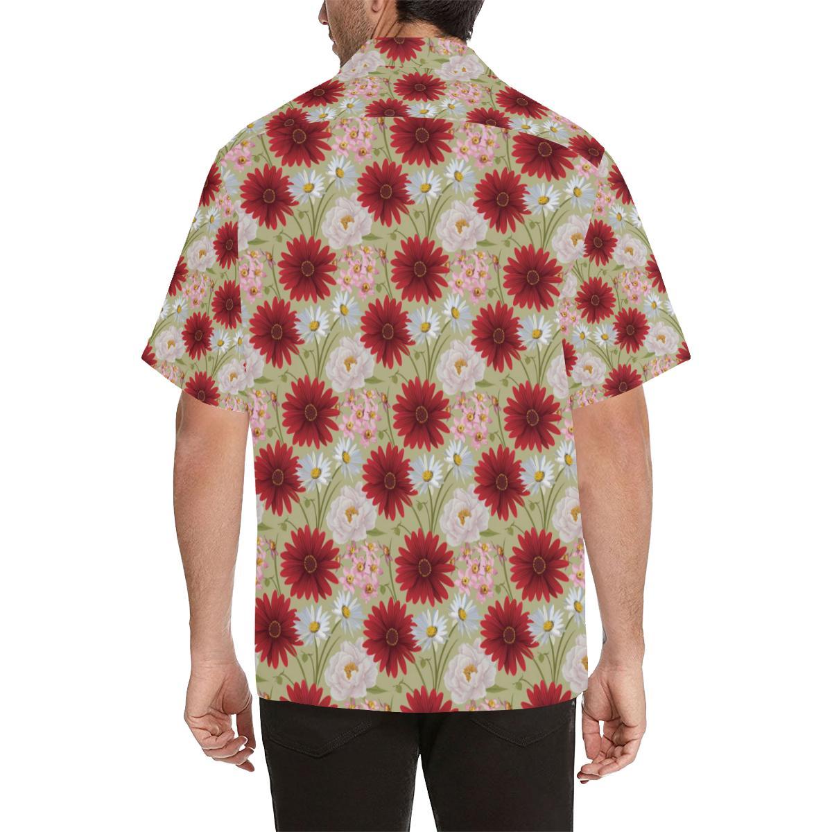 Gerberas Pattern Print Design GB07 Men Hawaiian Shirt-JorJune