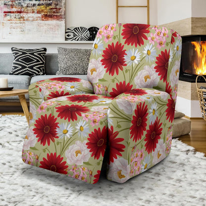 Gerberas Pattern Print Design GB07 Recliner Slipcover-JORJUNE.COM