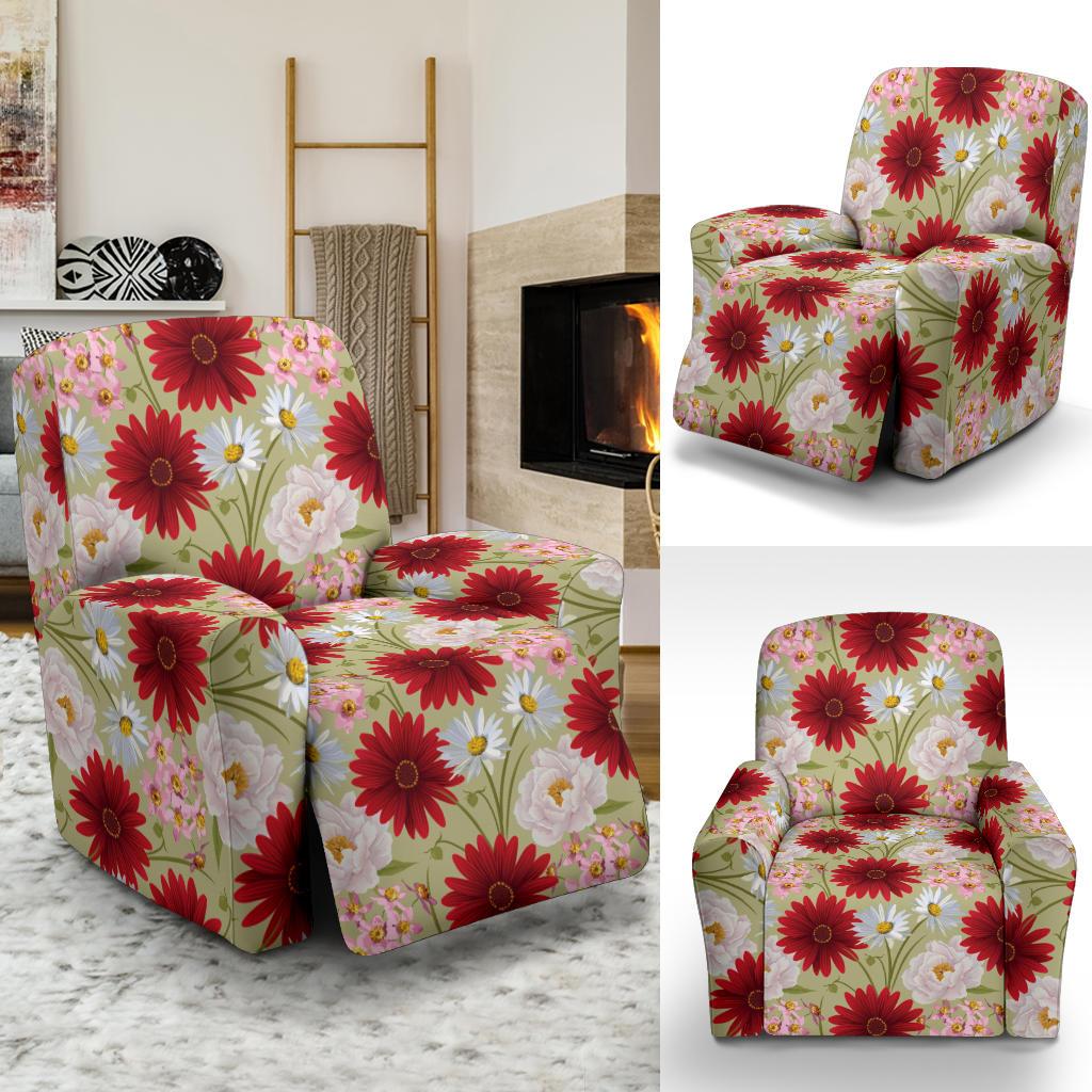 Gerberas Pattern Print Design GB07 Recliner Slipcover-JORJUNE.COM