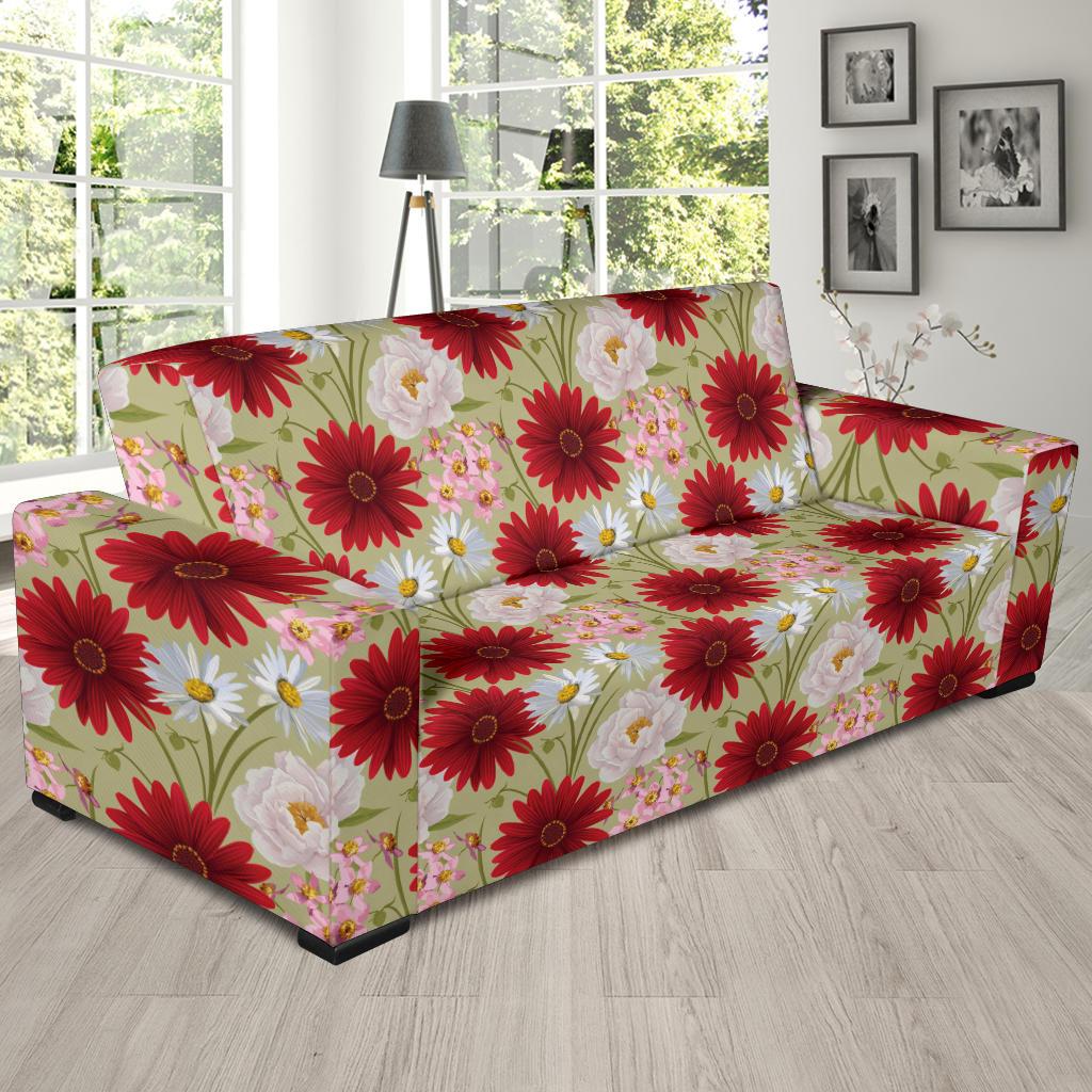 Gerberas Pattern Print Design GB07 Sofa Slipcover-JORJUNE.COM