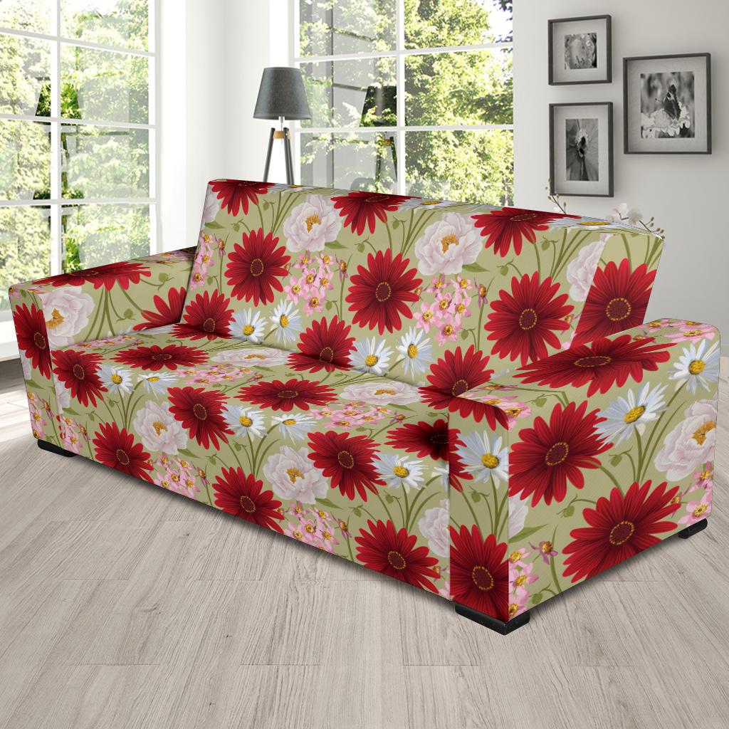 Gerberas Pattern Print Design GB07 Sofa Slipcover-JORJUNE.COM