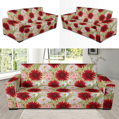 Gerberas Pattern Print Design GB07 Sofa Slipcover-JORJUNE.COM