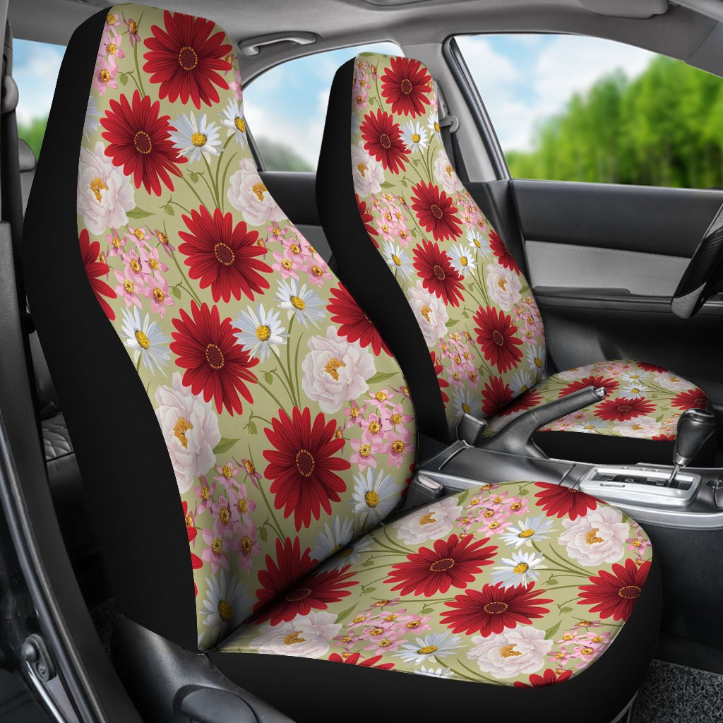 Gerberas Pattern Print Design GB07 Universal Fit Car Seat Covers-JorJune