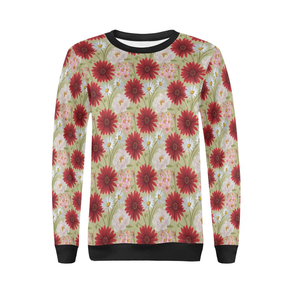 Gerberas Pattern Print Design GB07 Women Long Sleeve Sweatshirt-JorJune