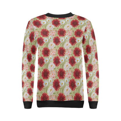 Gerberas Pattern Print Design GB07 Women Long Sleeve Sweatshirt-JorJune