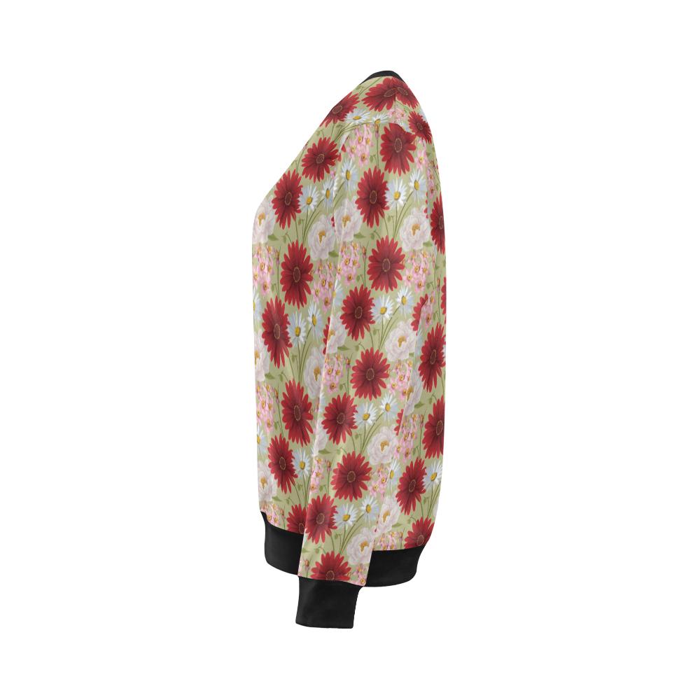 Gerberas Pattern Print Design GB07 Women Long Sleeve Sweatshirt-JorJune
