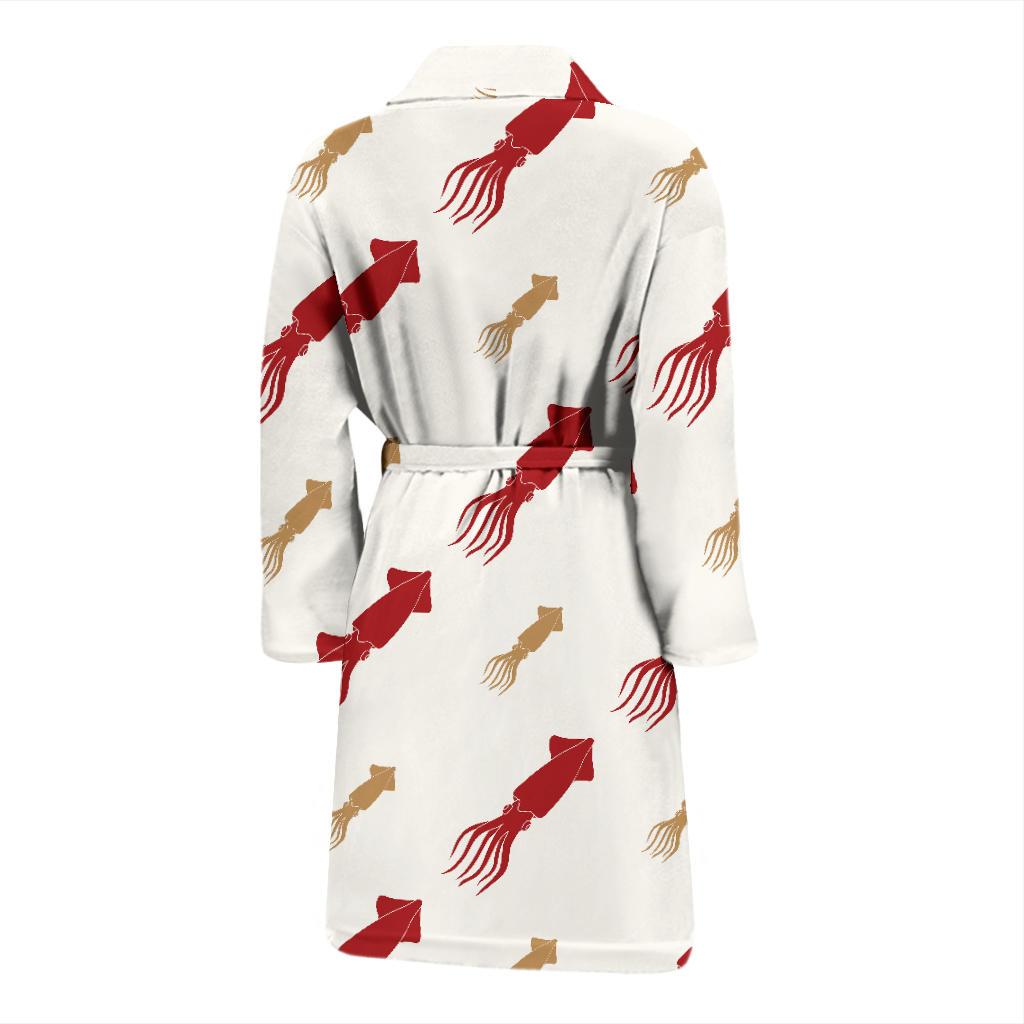 Giant Squid Pattern Print Design 01 Men Bathrobe-JORJUNE.COM