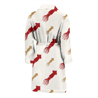 Giant Squid Pattern Print Design 01 Men Bathrobe-JORJUNE.COM