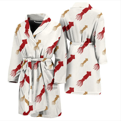 Giant Squid Pattern Print Design 01 Men Bathrobe-JORJUNE.COM