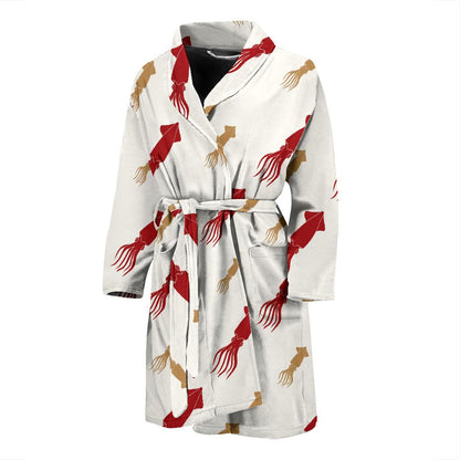 Giant Squid Pattern Print Design 01 Men Bathrobe-JORJUNE.COM