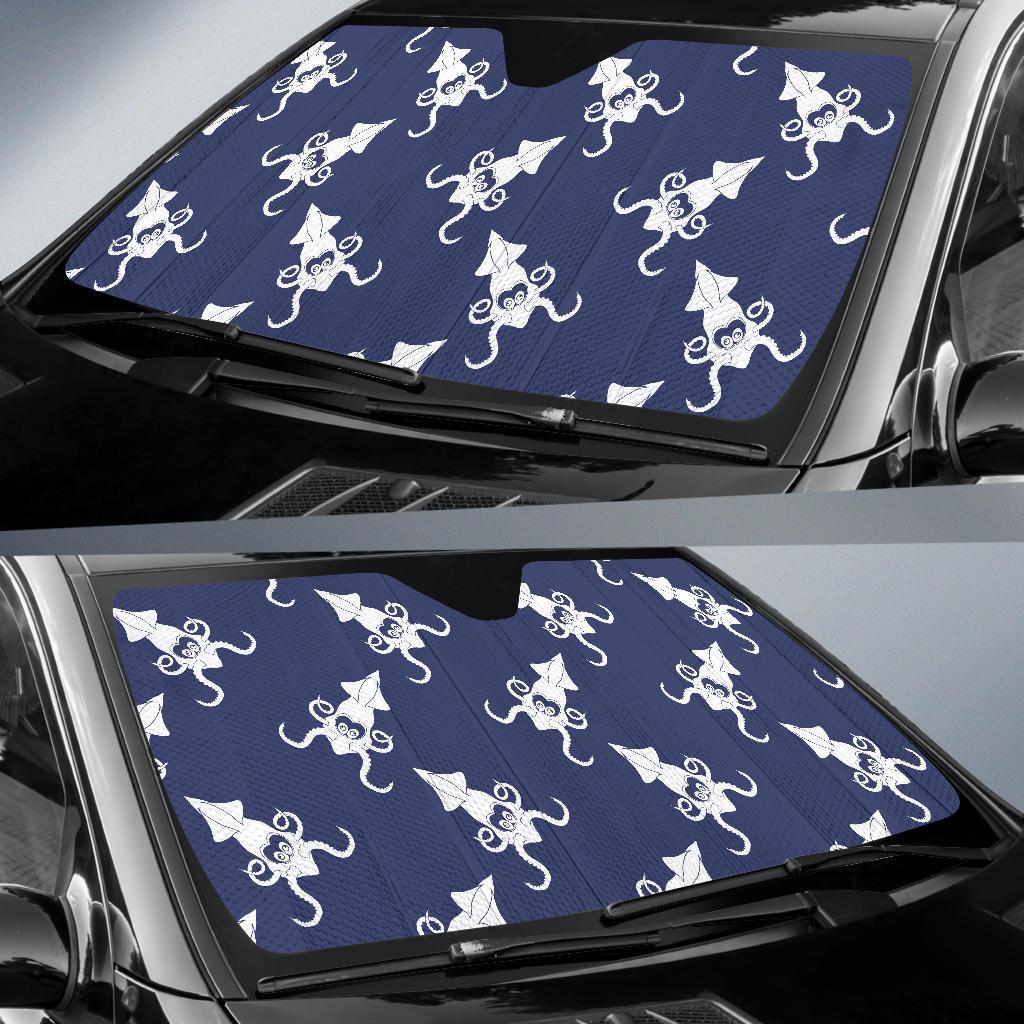 Giant Squid Pattern Print Design 02 Car Sun Shade-JORJUNE.COM