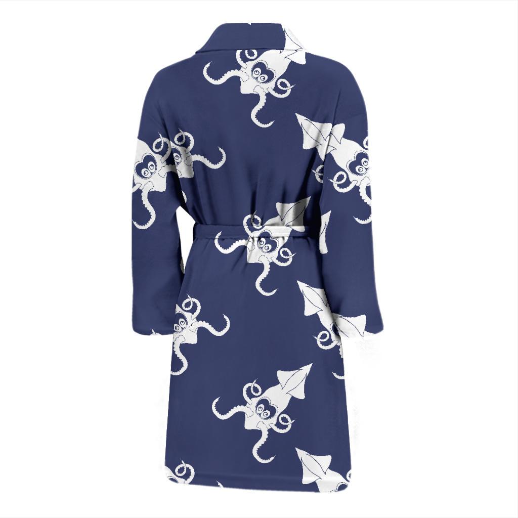 Giant Squid Pattern Print Design 02 Men Bathrobe-JORJUNE.COM