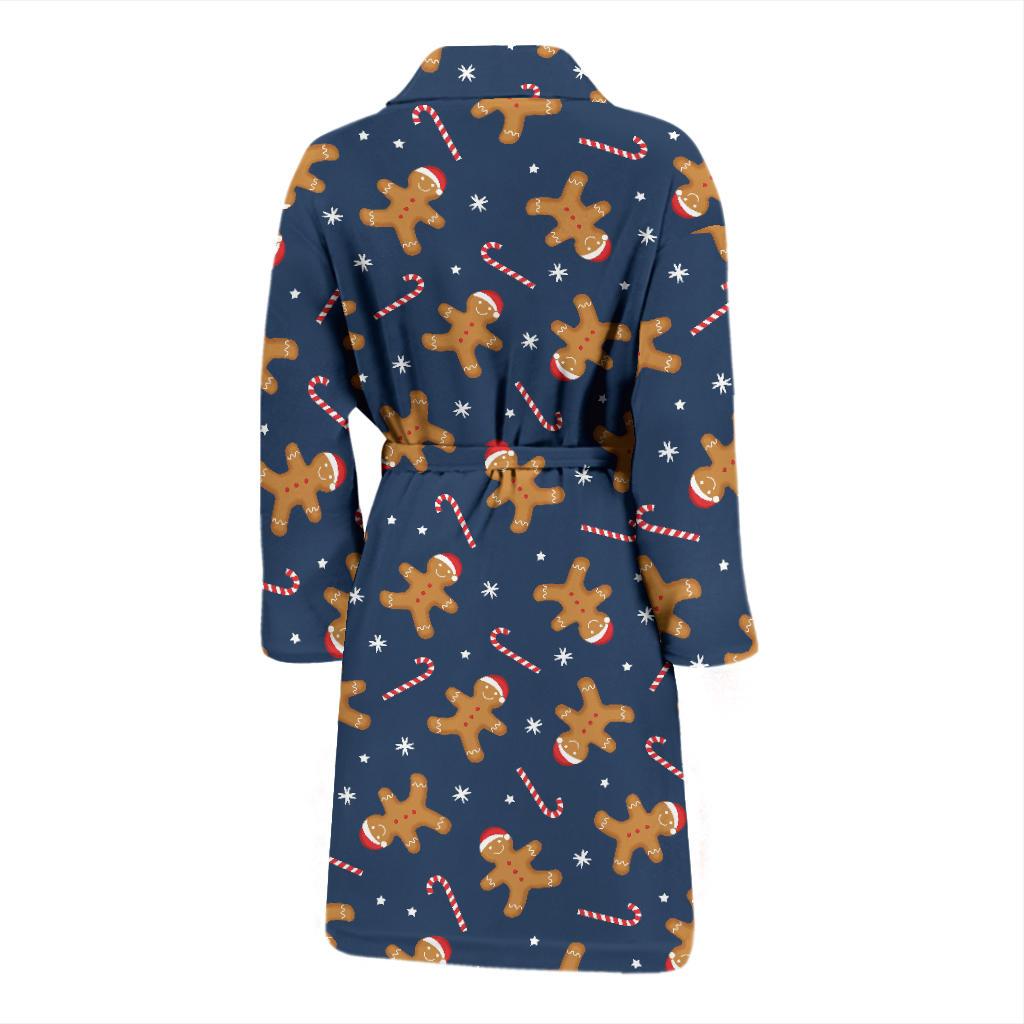 Gingerbread Pattern Print Design 01 Men Bathrobe-JORJUNE.COM
