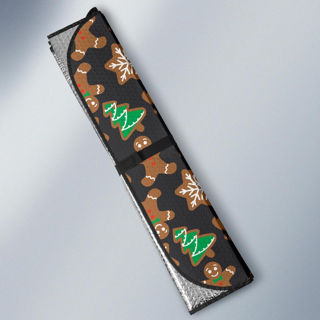 Gingerbread Pattern Print Design 02 Car Sun Shade-JORJUNE.COM