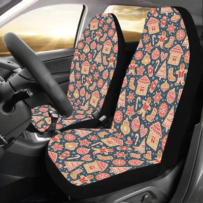 Gingerbread Pattern Print Design 03 Car Seat Covers (Set of 2)-JORJUNE.COM