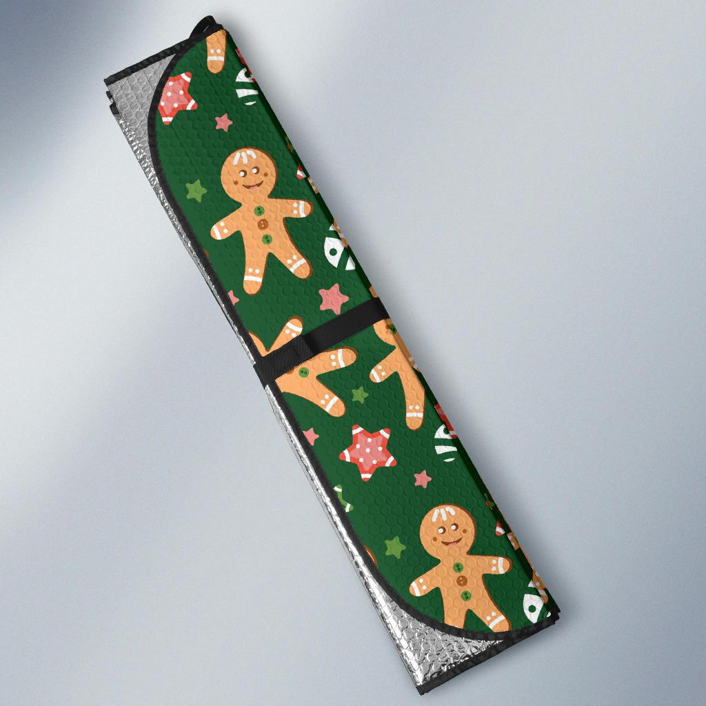 Gingerbread Pattern Print Design 04 Car Sun Shade-JORJUNE.COM