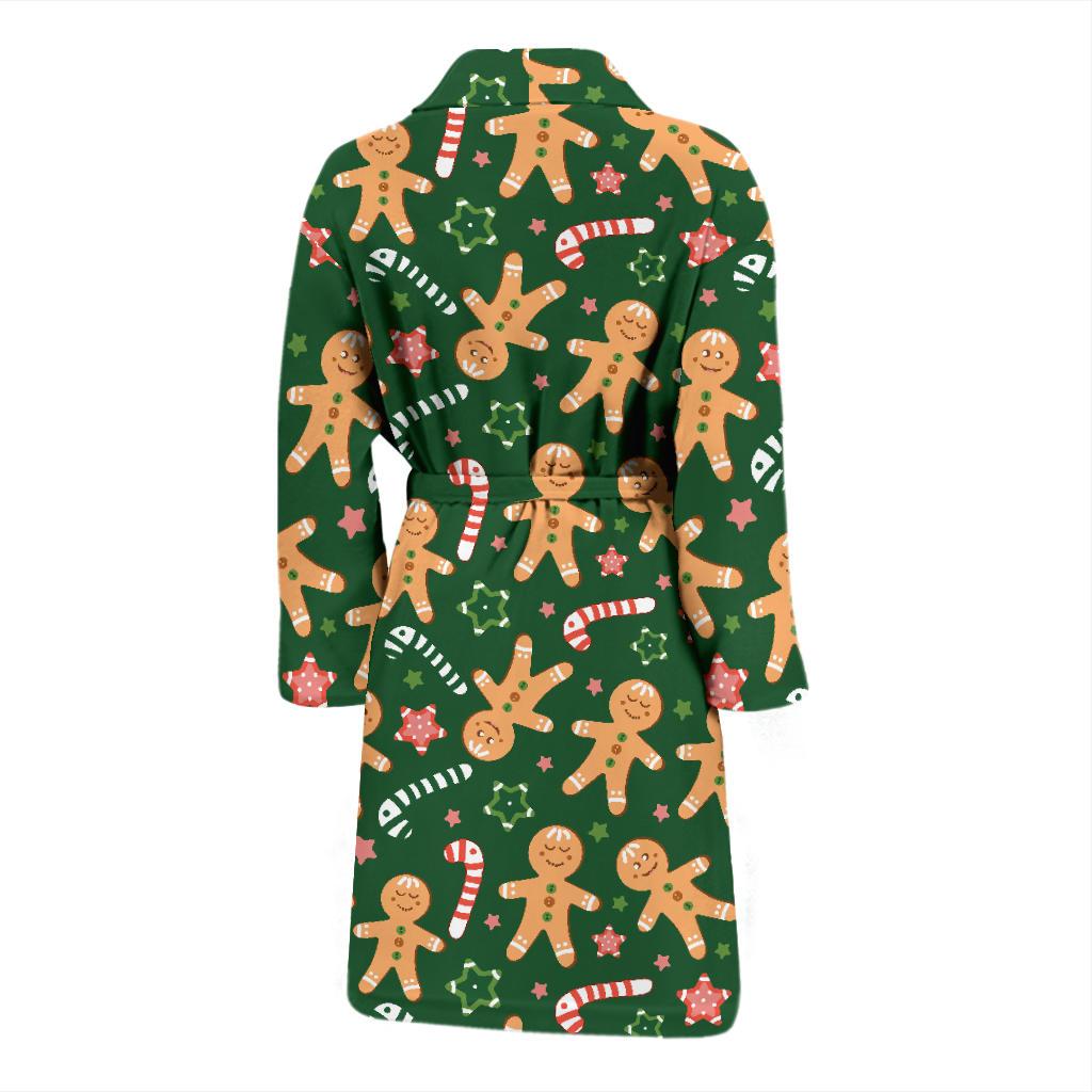 Gingerbread Pattern Print Design 04 Men Bathrobe-JORJUNE.COM