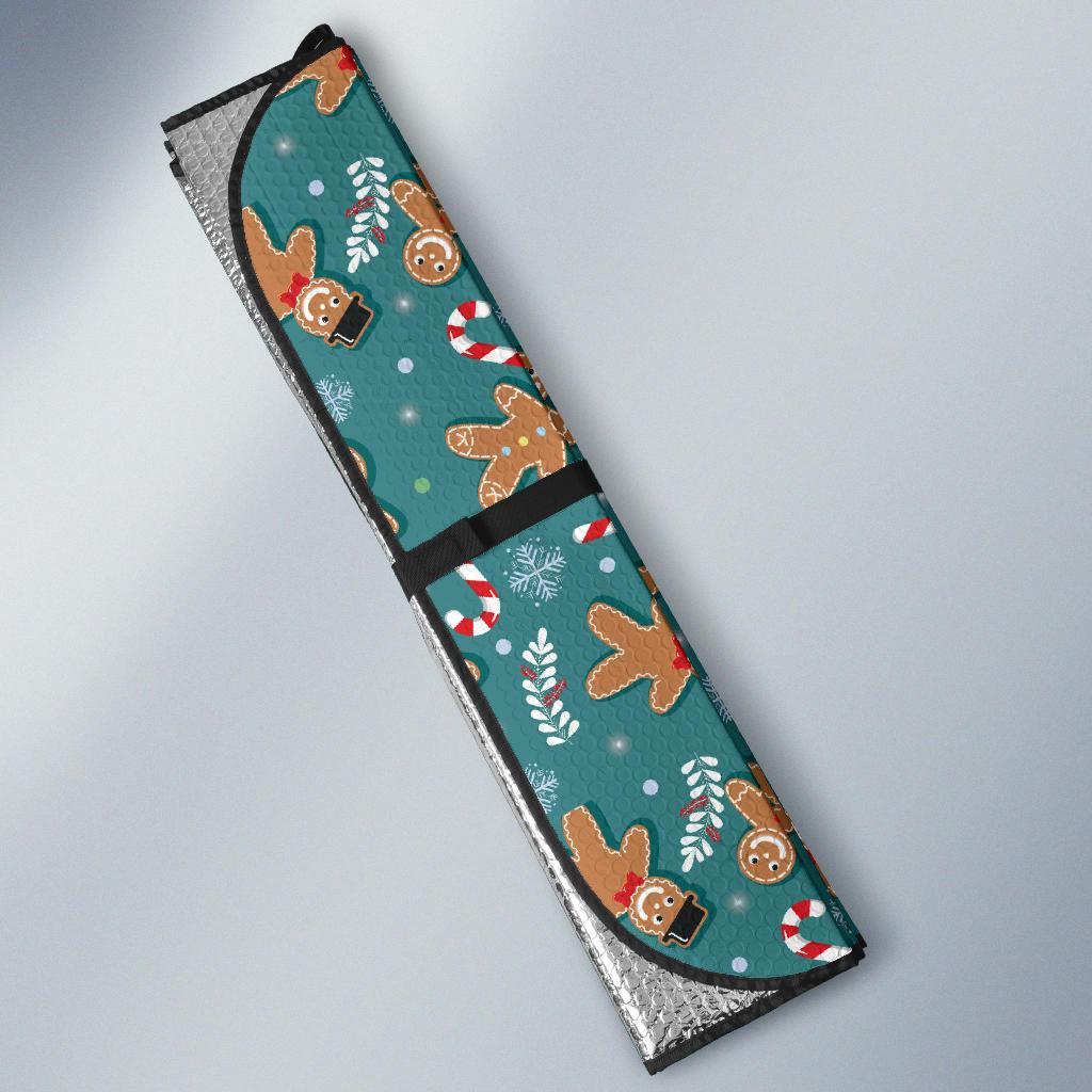 Gingerbread Pattern Print Design 05 Car Sun Shade-JORJUNE.COM