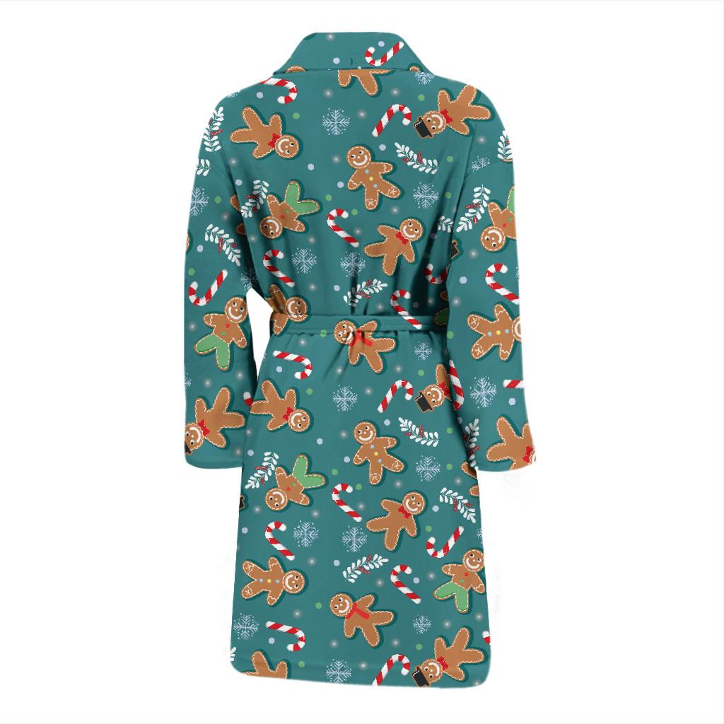 Gingerbread Pattern Print Design 05 Men Bathrobe-JORJUNE.COM