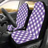 Gingham Purple Pattern Print Design 03 Car Seat Covers (Set of 2)-JORJUNE.COM