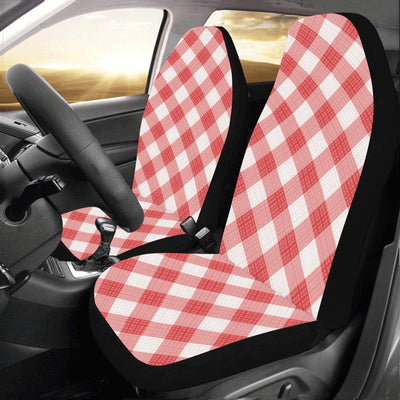 Gingham Red Pattern Print Design 01 Car Seat Covers (Set of 2)-JORJUNE.COM