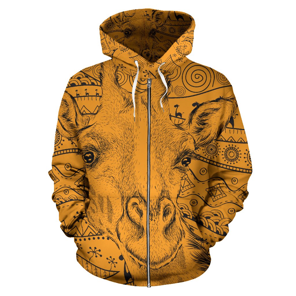 Giraffe African All Over Zip Up Hoodie