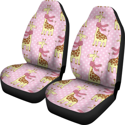 Giraffe Cute Pink Polka Dot Print Universal Fit Car Seat Covers