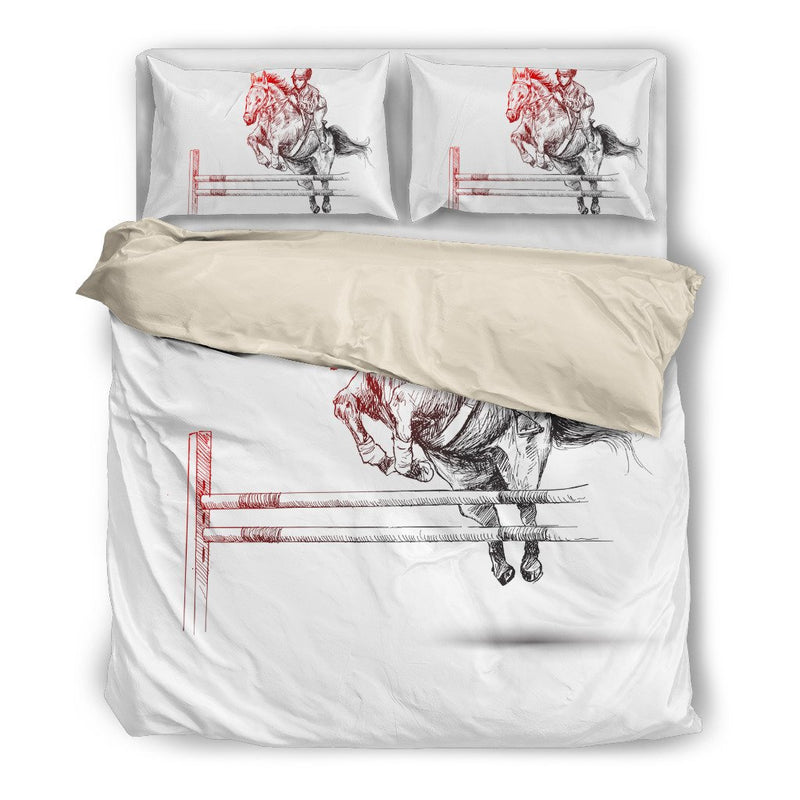 Girl Horse Riding Duvet Cover Bedding Set