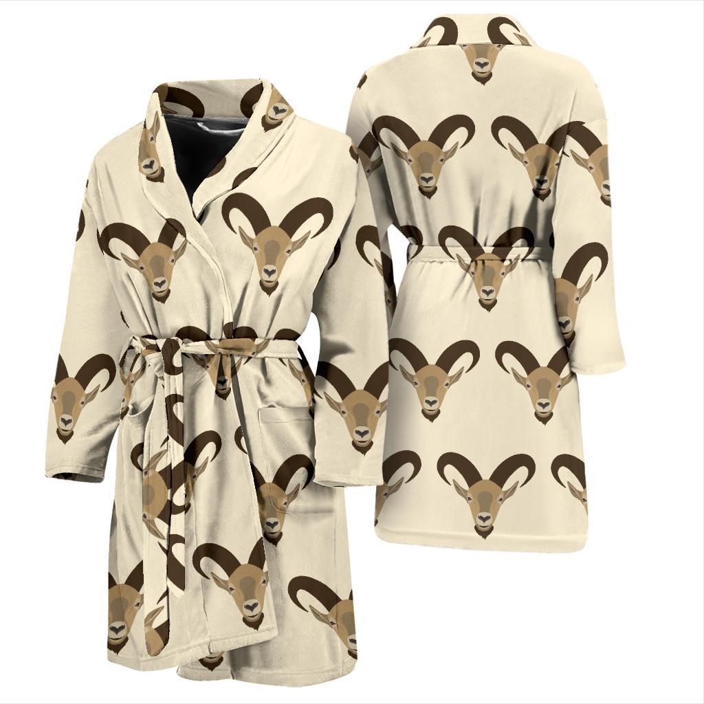 Goat Pattern Print Design 01 Men Bathrobe-JORJUNE.COM