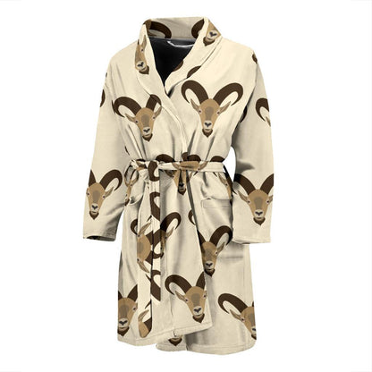 Goat Pattern Print Design 01 Men Bathrobe-JORJUNE.COM
